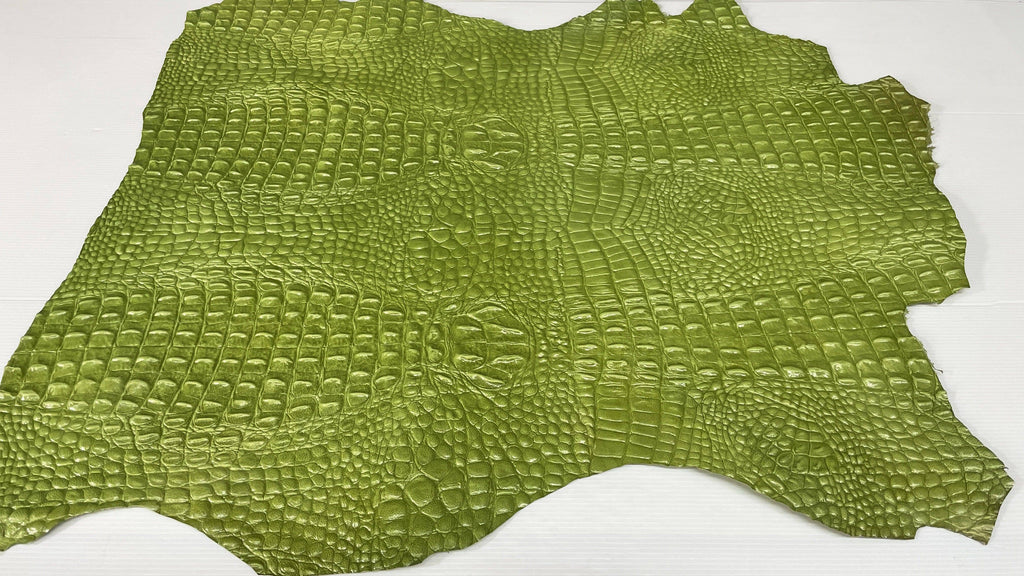 ROLIPEL ITALIANSKINS LIME GREEN ALLIGATOR CROCODILE embossed on