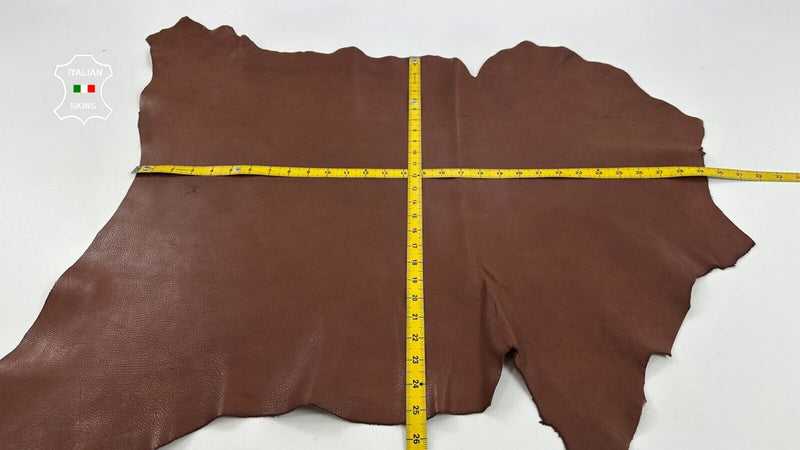 BROWN ROUGH VEGETABLE TAN Thick Italian Goatskin leather hides 6sqf 1.4mm #C2897