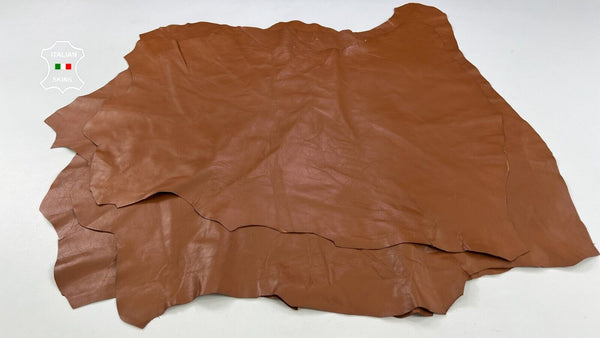 TAN BROWN ECONOMIC Thin Soft Lambskin leather hides 3 skins 16sqf 0.6mm #C2052