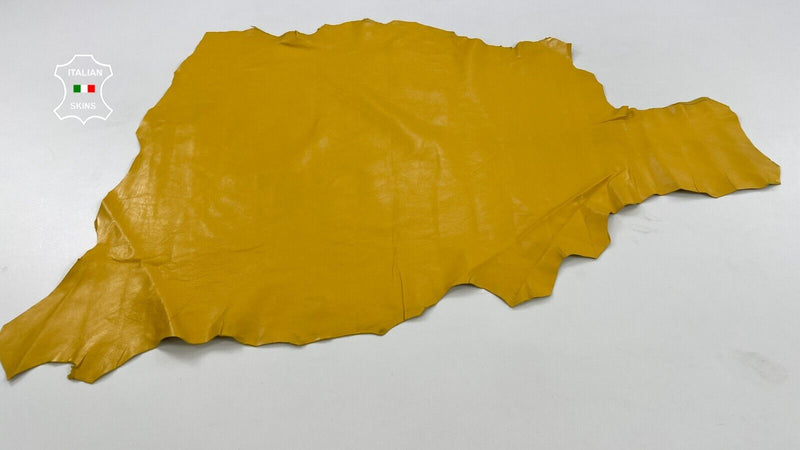 SEMI GLOSS YELLOW Soft Italian Lambskin leather Bookbinding 5sqf 0.7mm #C1260