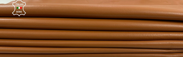 TAN ORANGY BROWN Soft Italian Lambskin leather hides 2 skins 14+sqf 0.9mm #C2910