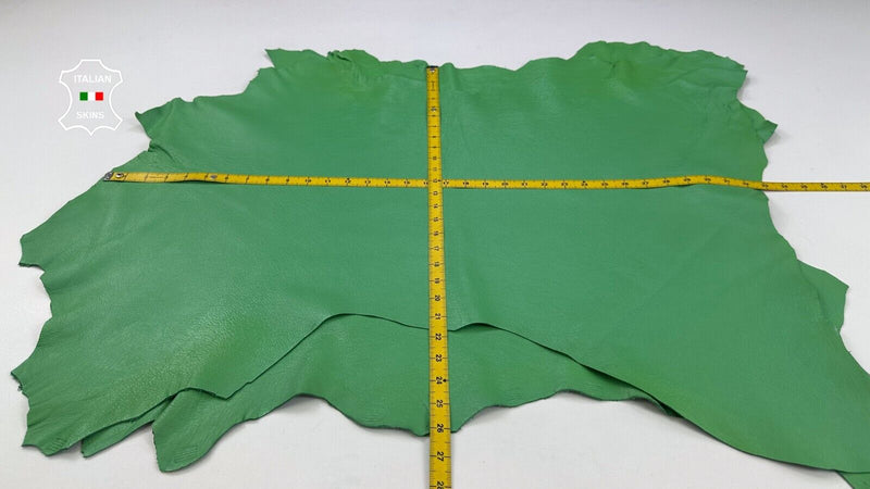 GREEN COATED GRAINY Soft Italian Lambskin leather hide 3 skins 15sqf 1.0mm C2309