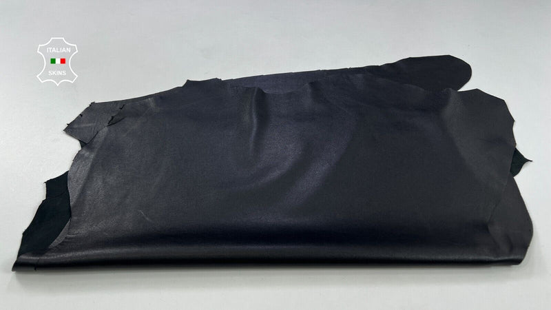 JET BLACK Very Soft Italian Lambskin Sheep leather 2 skins 10sqf 0.7mm #C1962