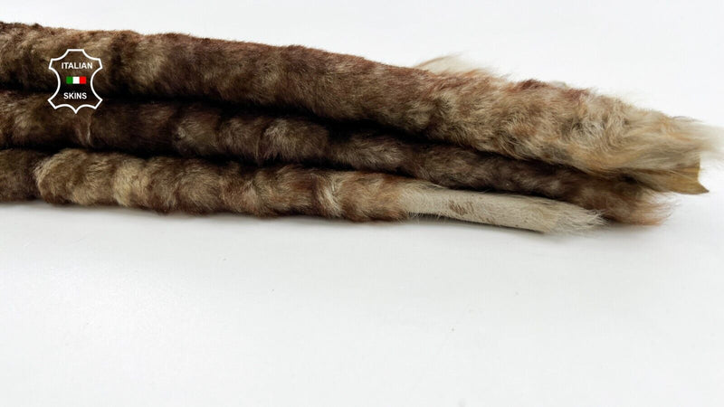 RUST BROWN DISTRESSED Hair On sheepskin shearling Lamb Fur leather 20"X21" #C975