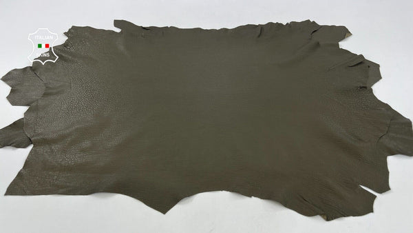 NATURAL GRAINY OLIVE Soft Italian Lambskin leather 2 skins 12sqf 1.0mm #C1439