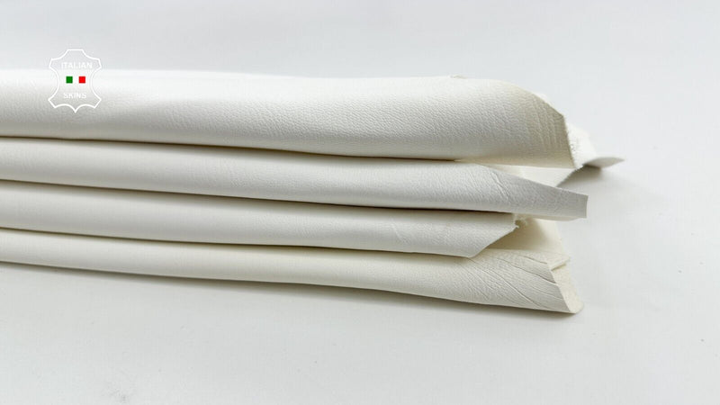 UNDYED VANILLA WHITE NAKED ROUGH Soft Goatskin leather 2 skins 7sqf 1.0mm #C2339