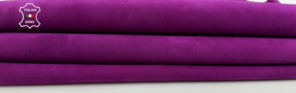 MAGENTA PURPLE SUEDE Soft Italian Lambskin Sheep leather hides 3sqf 1.0mm C2185