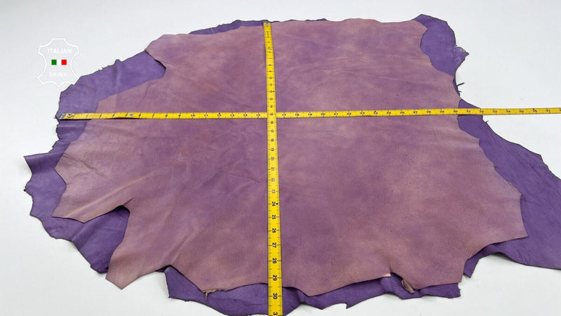 DIRTY PURPLE DISTRESSED VINTAGE LOOK Soft Lamb leather 2 skins 12sqf 0.7mm #C739