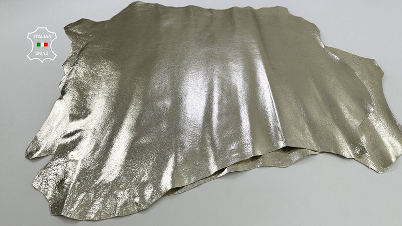 METALLIC LIGHT GOLD CRACKED Strong Goatskin leather 2skins 13sqf 1.0mm #C2572