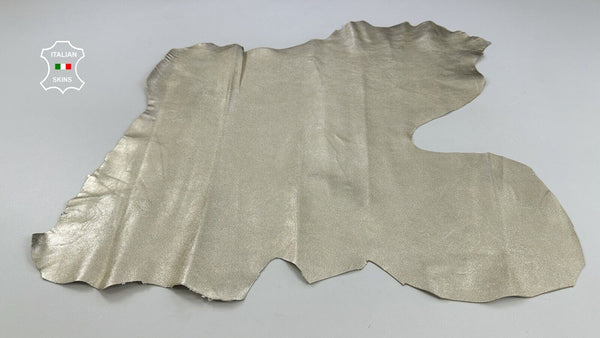 METALLIC LIGHT GOLD ROUGH Thick Soft Goatskin Goat leather hide 5sqf 1.2mm C2332