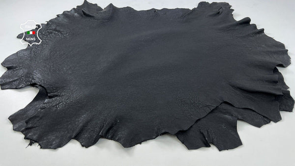 WASHED BLACK COATED ROUGH VEGETABLE TAN Lamb leather 2 skins 14+sqf 1.7mm #C1119