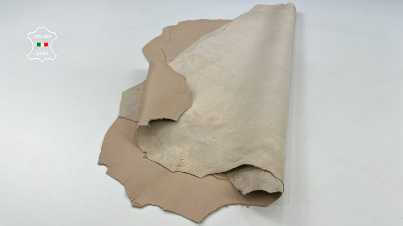 NUDE SMOOTH Thin Italian Goatskin Goat leather hides 2 skins 10sqf 0.6mm C2103