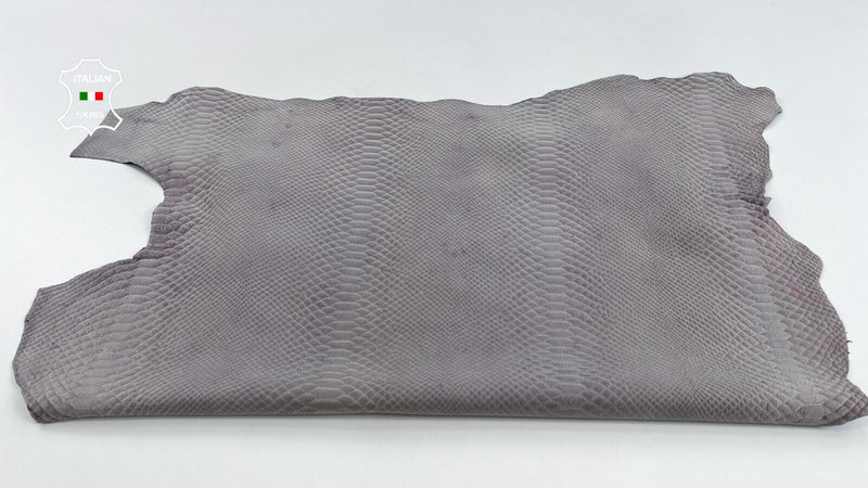 LIGHT LAVENDER MAUVE SNAKE EMBOSSED PRINT ON Lambskin leather 7sqf 1.0mm #C1954