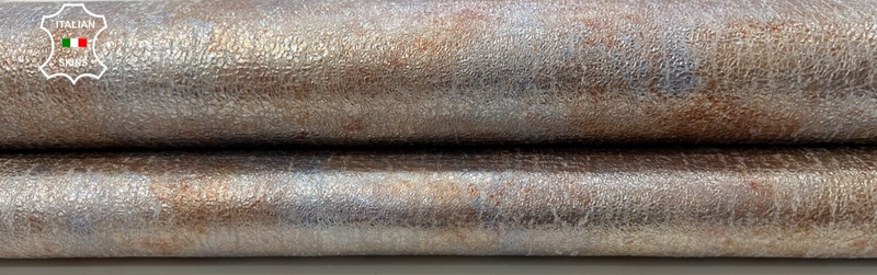 METALLIC PLATINUM DISTRESSED CRISPY Soft Goatskin leather hides 5sqf 0.9mm C302