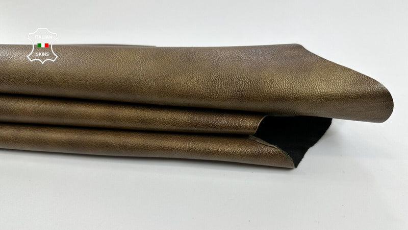 BRONZE PEARLIZED DISTRESSED GRAINY ROUGH Italian Goat leather 4sqf 1.0mm C2690