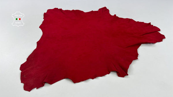 RED SUEDE Soft Italian Goatskin Goat leather hides Bookbinding 3sqf 0.8mm #C1787