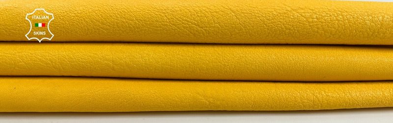 YELLOW WASHED VEGETABLE TAN Thick Soft Italian Lambskin leather 3sqf 1.4mm C2219