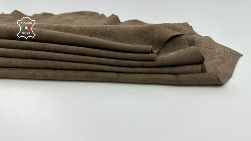 DARK WALNUT  BROWN SUEDE Soft Italian Lambskin leather hides 5+sqf 0.7mm #C2276