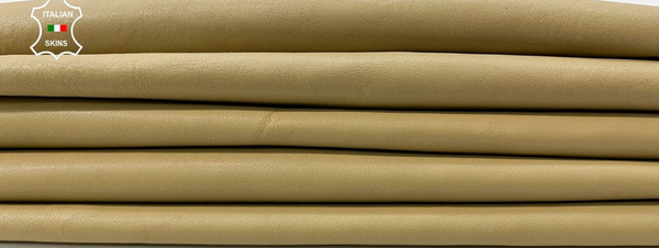 WHEAT YELLOWISH BEIGE Soft Italian Lambskin leather 2 skins 16+sqf 1.0mm C407