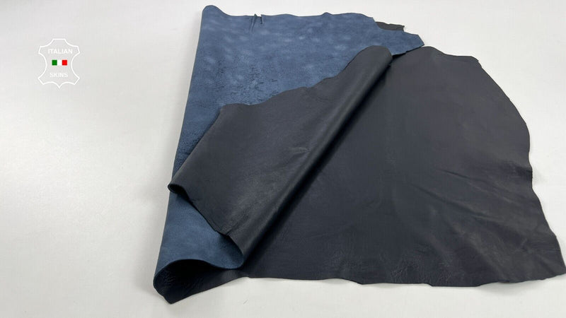 VERY DARK BLUE Thick Soft Italian Lambskin leather hides skins 7+sqf 1.2mm #C863