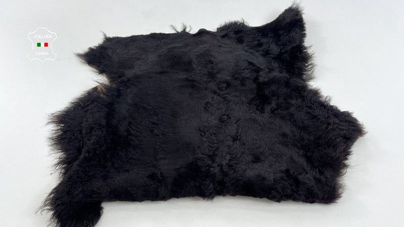 VERY DARK BROWN Hair On Soft Italian sheepskin Lamb shearling fur 15"x30" C1959