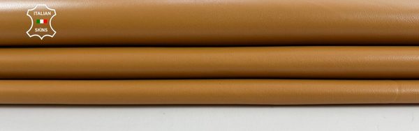 MUSTARDY TAN Soft Italian Lambskin Sheep Lamb leather hides  5sqf 0.7mm #C857