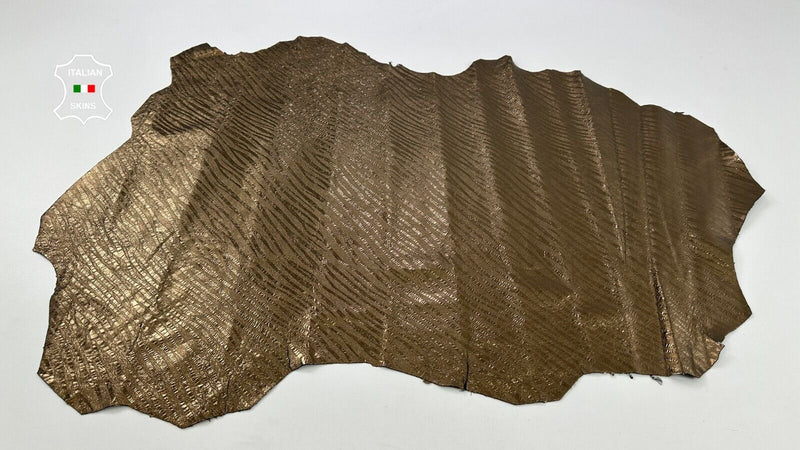 METALLIC BRONZE TEXTURED Soft Italian Lambskin leather hides 6sqf 0.7mm #C2364