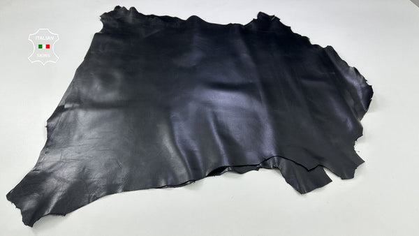 JET BLACK SMOOTH Italian Calfskin Cow leather hides 2 skins 12sqf 1.0mm #C2191