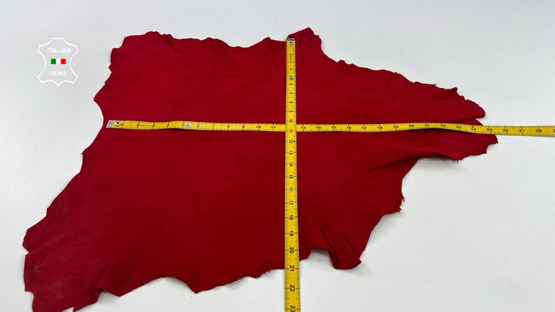 RED SUEDE Soft Italian Goatskin Goat leather hides Bookbinding 3sqf 0.8mm #C1787