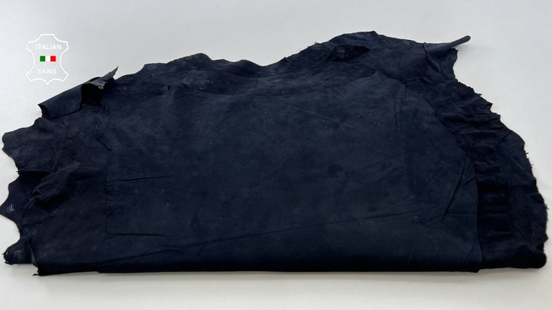 VERY DARK BLUE SUEDE Thin Soft Italian Lambskin leather 7 skins 35sqf 0.6mm C529