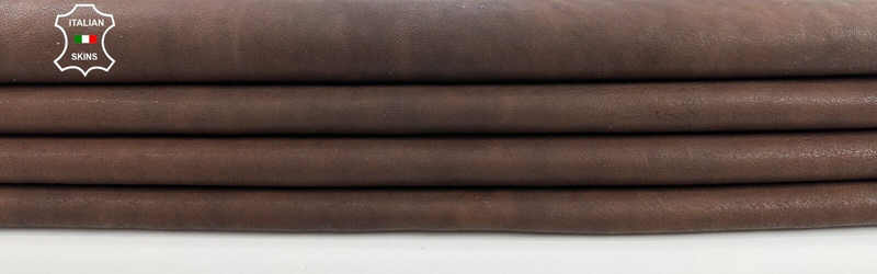 WASHED DARK BROWN RUSTIC ANTIQUED VEGETABLE TAN Lamb leather 7sqf 1.4mm #C2806