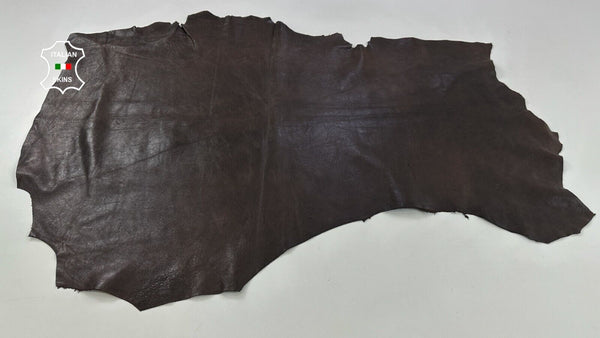 MAHOGANY BROWN SHINY VEGETABLE TAN Soft Lambskin leather hide 7+sqf 1.0mm C2944