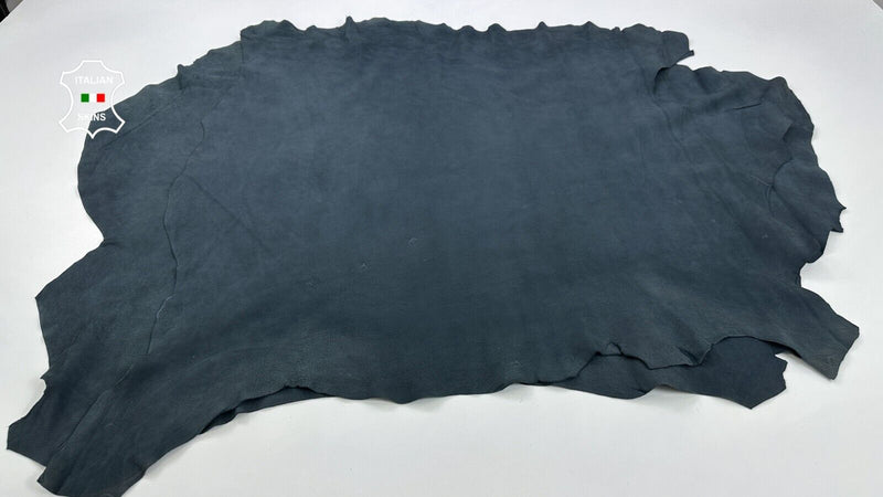 DARK BLUE NUBUCK Soft Italian Lambskin leather hides 2 skins 12+sqf 0.8mm #C2369