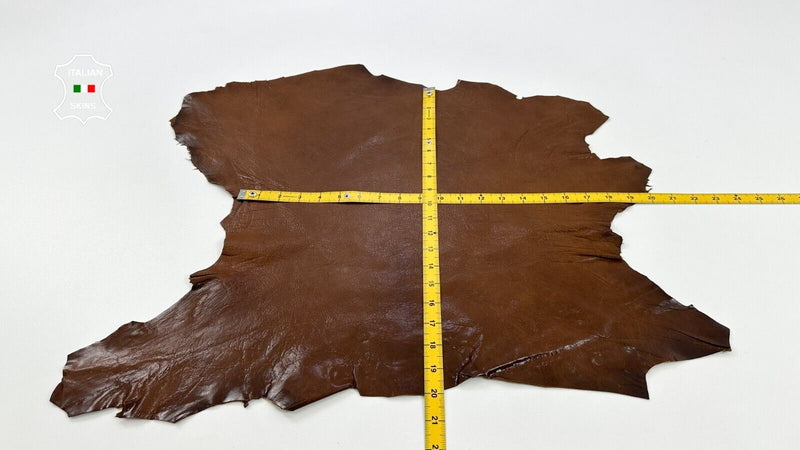 BROWN RUSTIC ANTIQUED ROUGH Thick Soft Goatskin leather hides 2+sqf 1.1mm #C2356