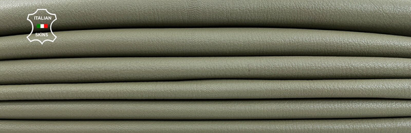 KHAKI GREEN ROUGH Thick Soft Italian Goatskin leather 2 skins 11sqf 1.2mm #C1443