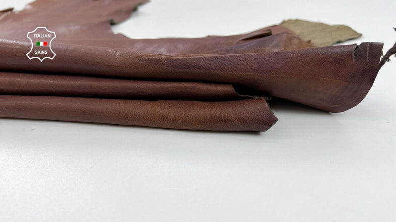 ROSEWOOD BROWN DISTRESSED DIRTY LOOK Soft Lambskin leather 8sqf 1.0mm #C747