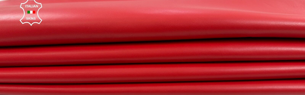 TRUE RED Thin Soft Italian Lambskin Sheep leather 2 skins 11sqf 0.6mm #C3006