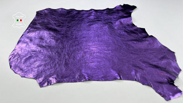 METALLIC PURPLE CRINKLED Italian Goatskin Goat leather hides  6sqf 1.0mm #C2105