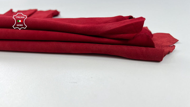 RED SUEDE Soft Italian Goatskin Goat leather hides Bookbinding 3sqf 0.8mm #C1787