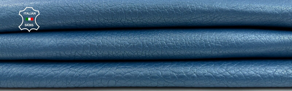 NATURAL GRAINY BLUE PEARLIZED Thick Soft Italian Lamb leather  5sqf 1.2mm #C2171