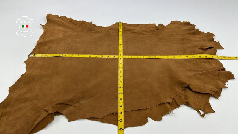 BROWN SUEDE Soft Italian Lambskin Sheep Lamb leather 2 skins 8+sqf 0.9mm #C2274