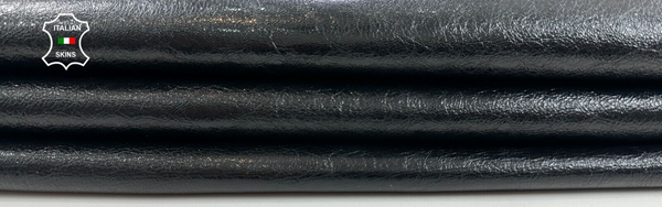 BLACK COATED SHINY ROUGH Italian Goatskin leather hides skins 3sqf 1.0mm #C2180