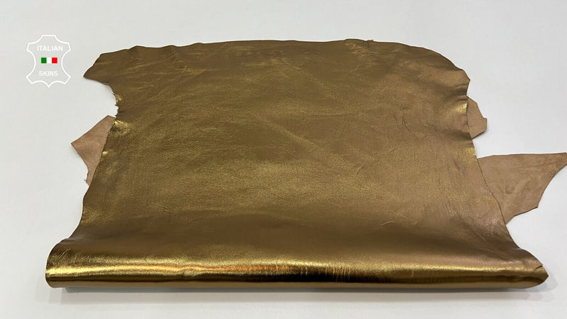 METALLIC BRONZE Thick Italian Goatskin Goat leather hide skins 6+sqf 1.2mm #C446