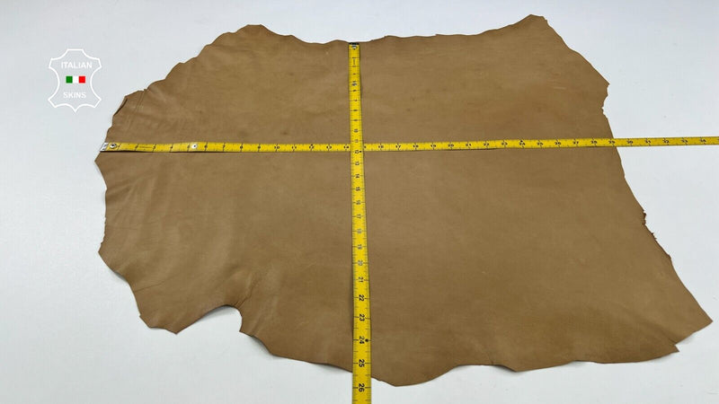 WAXY PEANUT BROWN Thin Soft Italian Lambskin Sheep leather hide 5sqf 0.6mm C2100