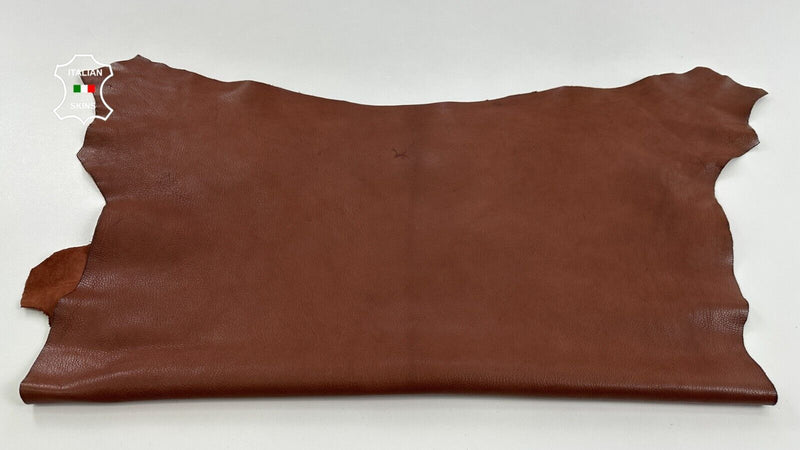 BROWN ROUGH VEGETABLE TAN Thick Italian Goatskin leather hides 6sqf 1.4mm #C2897