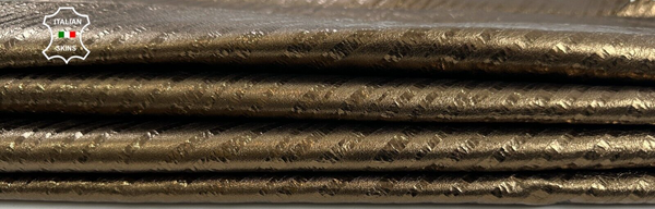 METALLIC BRONZE TEXTURED Soft Italian Lambskin leather hides 6sqf 0.7mm #C2364