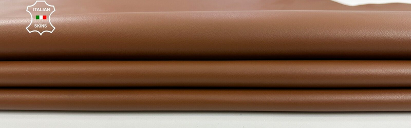 MEDIUM BROWN Thin Soft Italian Lambskin Sheep leather hides 7sqf 0.5mm #C2736