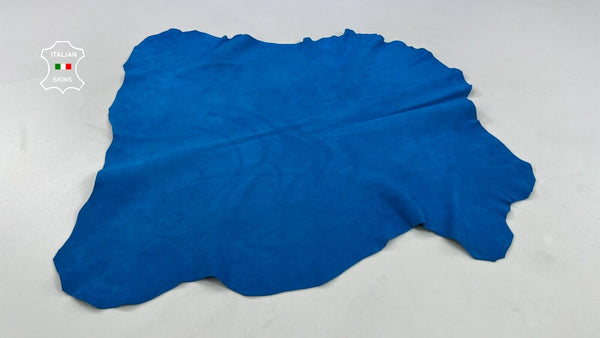 ELECTRIC BLUE SUEDE Thick Soft Italian Goatskin leather hides 4+sqf 1.1mm C1725