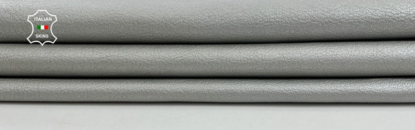 SILVER PEARLIZED ROUGH Thick Itaklian Goatskin leather hides 7sqf 1.2mm #C1072