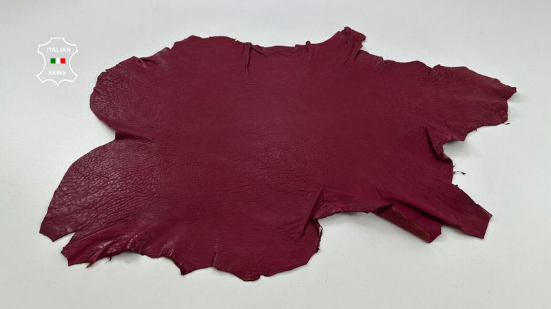 WASHED GRAINY WINE VEGETABLE TAN Thick Soft Lambskin leather 4+sqf 1.4mm #C2355